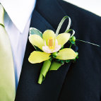 yellow orchid boutonniere