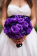purple ranunculus and lisianthus bridal bouquet